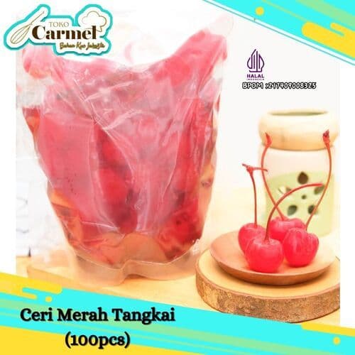 Ceri Merah Tangkai 500gr (+/- 100pc)