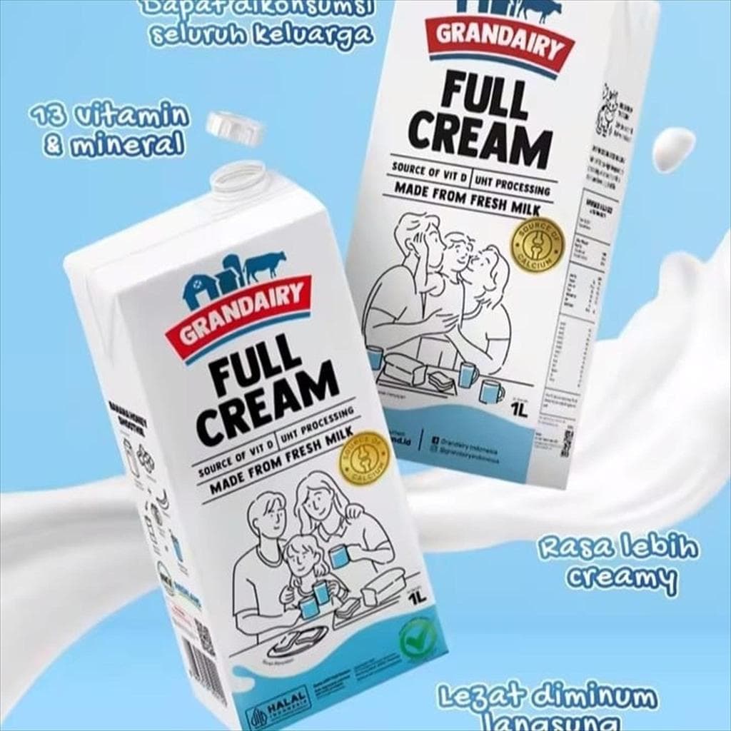 GRANDAIRY Susu UHT Full Cream 1ltr 2