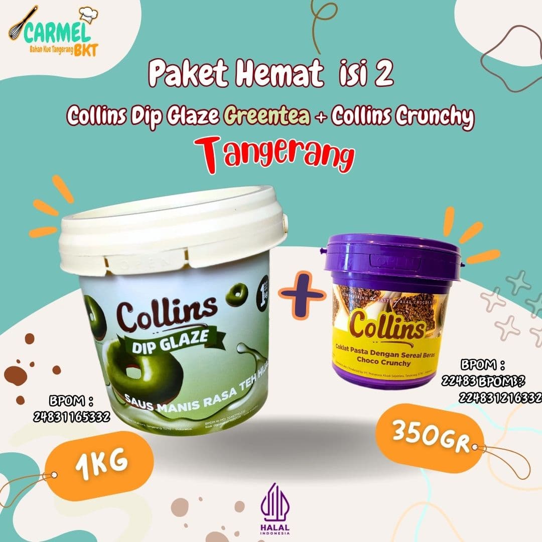 (PAKET ISI 2) Choco Crunchy 350gr & Glaze GREEN TEA 1kg