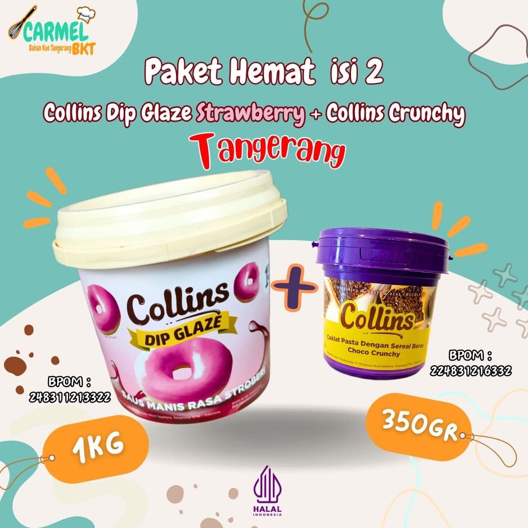 (PAKET ISI 2) Choco Crunchy 350gr & Glaze STRAWBERI 1kg