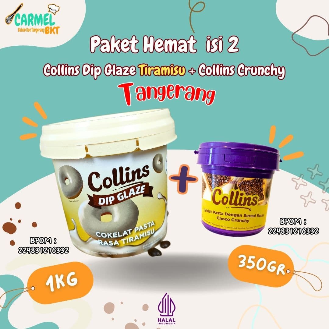 (PAKET ISI 2) Choco Crunchy 350gr & Glaze TIRAMISU 1kg