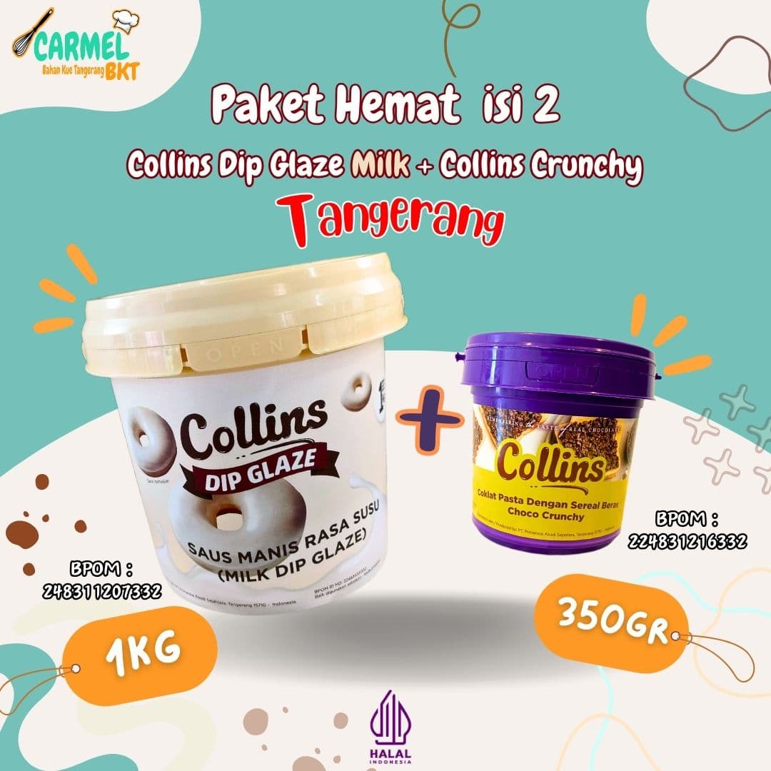 (PAKET ISI 2) Choco Crunchy 350gr & Glaze MILK 1kg